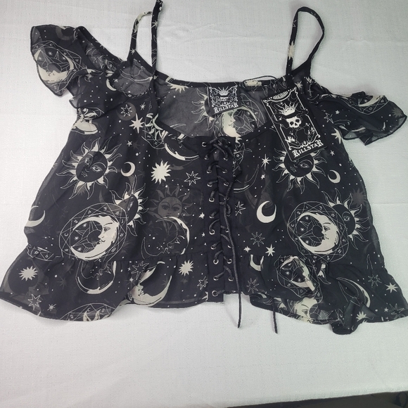 Killstar Tops - Killstar Black Celestial Blouse